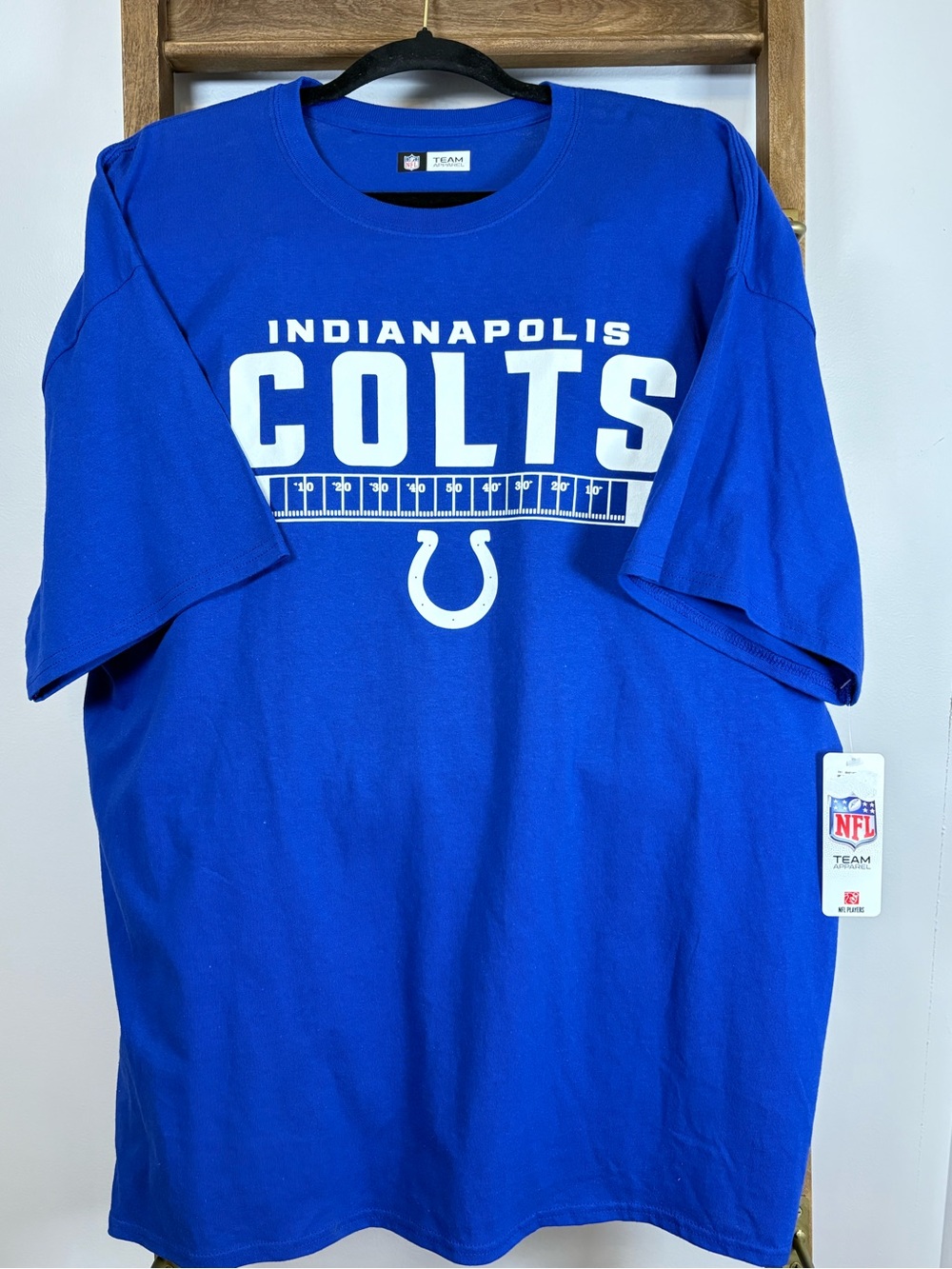 NFL Indianapolis Colts Royal Blue Graphic Tee with White Logo Sz 2xL